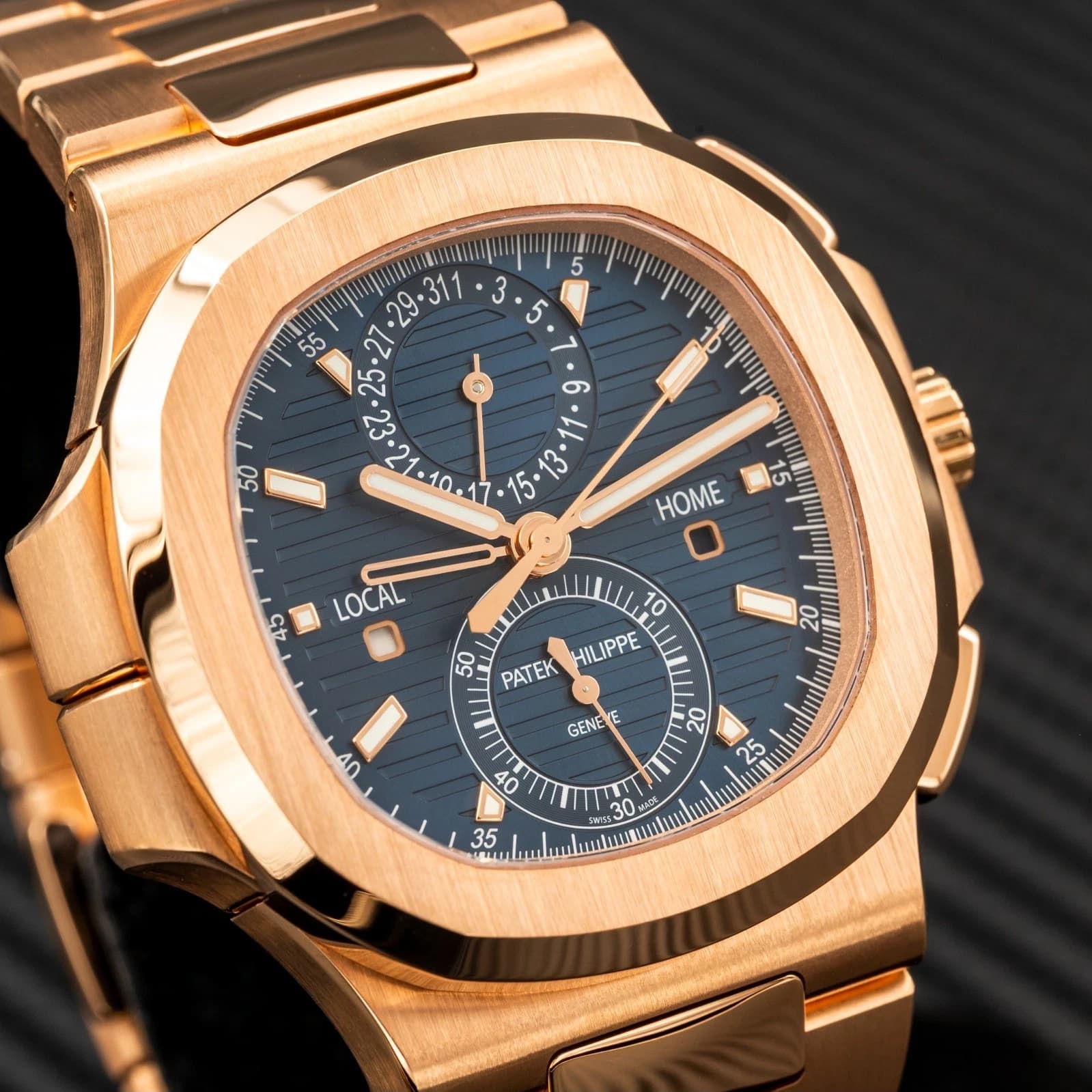 Patek Philippe Nautilus 5990 Travel Time Chronograph Rose Gold — 5990/1R-001